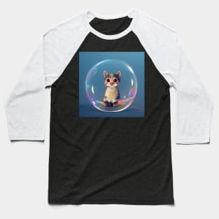 Very Cute Kitten in a Bubble Art Baseball T-Shirt